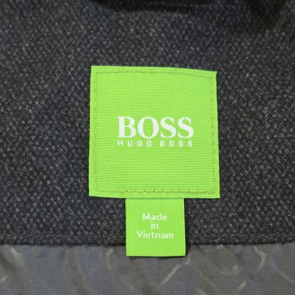 Hugo Boss Jacket Men 42R Heathered Gray Full Zip Lined LS Pockets Preppy FLAW - Picture 3 of 16